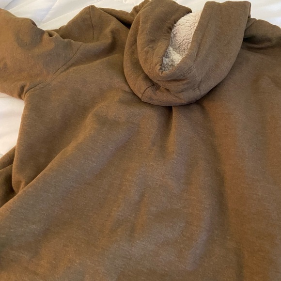 Green unisex zip up drawstring hoodie - Picture 5 of 5